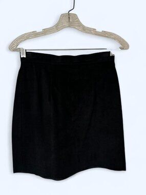 American Apparel Black Suede Leather Pencil Skirt S